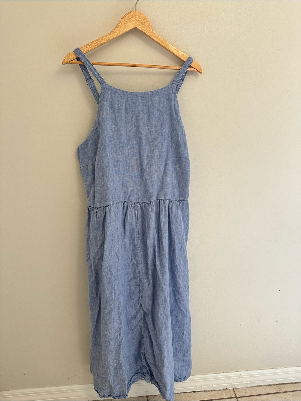 Lands' End Light Blue Cotton Sundress with Straps